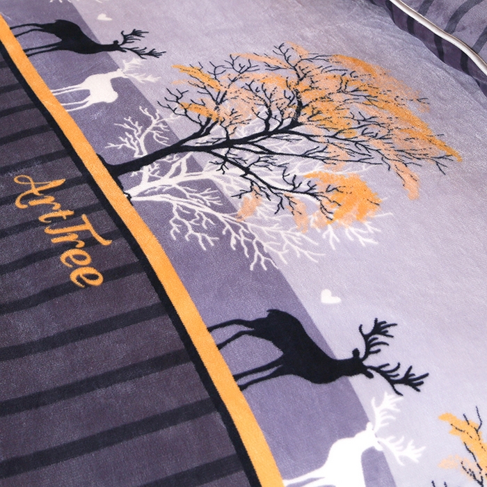 91家纺网 家纺一手货源 找家纺 雨洋家纺 2025新款学生季加厚保暖牛奶绒金貂绒婴儿宝宝学生三件套 一鹿有你