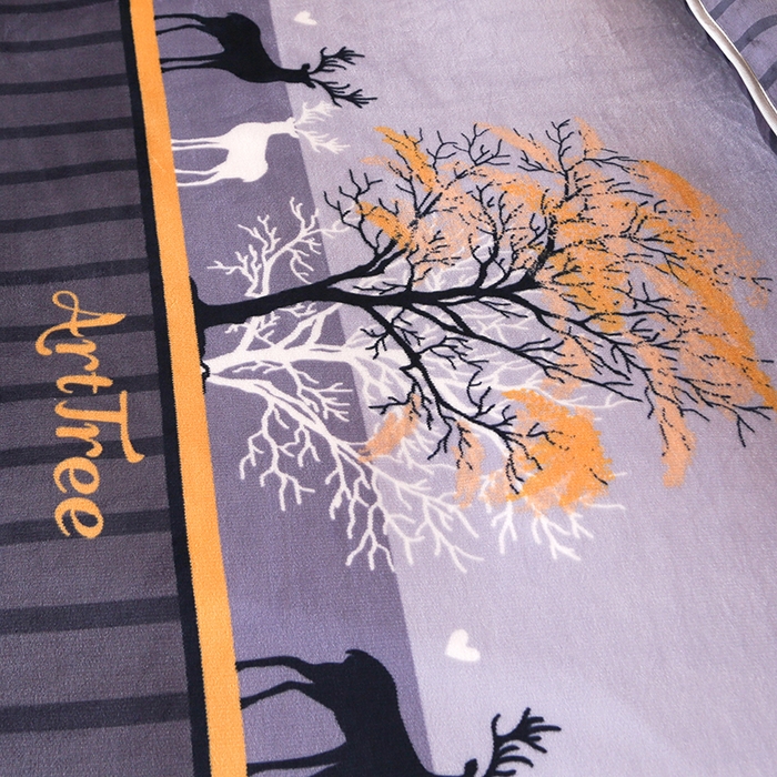 91家纺网 家纺一手货源 找家纺 雨洋家纺 2025新款学生季加厚保暖牛奶绒金貂绒婴儿宝宝学生三件套 一鹿有你