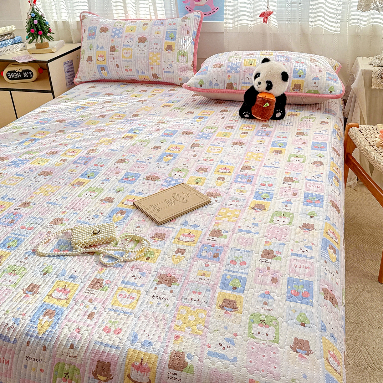 91家纺网 家纺一手货源 找家纺 恒尚居 2026新款A双层纱B牛奶绒床盖双面两用夹棉床单学生床垫床褥子 动物世界【A双层纱-B牛奶绒】