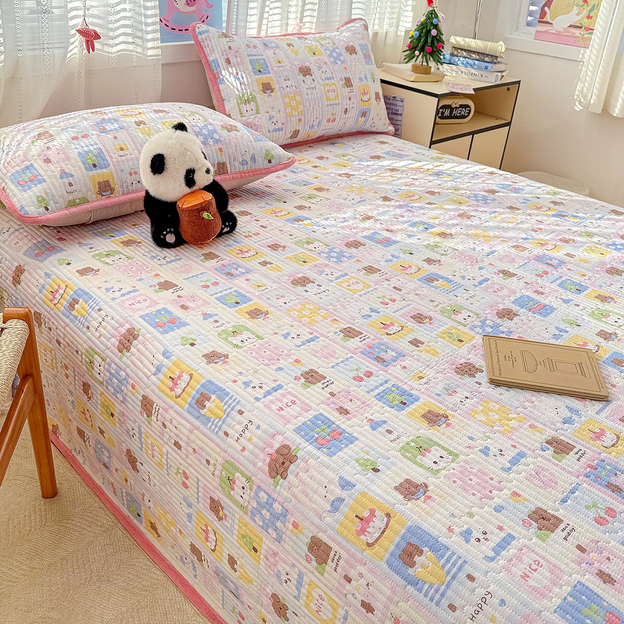 91家纺网 家纺一手货源 找家纺 恒尚居 2026新款A双层纱B牛奶绒床盖双面两用夹棉床单学生床垫床褥子 动物世界【A双层纱-B牛奶绒】