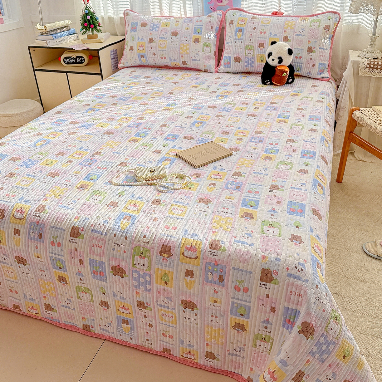 91家纺网 家纺一手货源 找家纺 恒尚居 2026新款A双层纱B牛奶绒床盖双面两用夹棉床单学生床垫床褥子 动物世界【A双层纱-B牛奶绒】