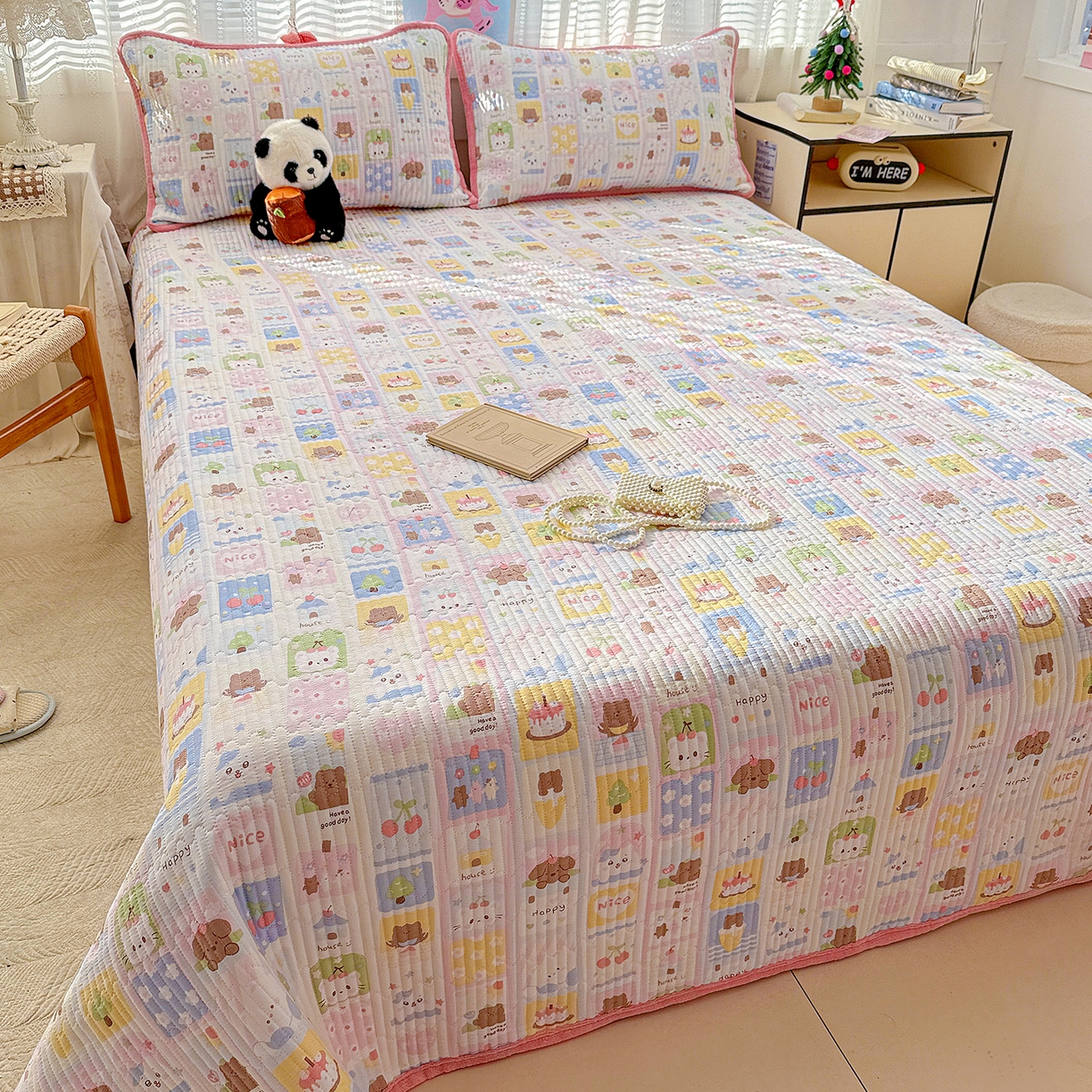 91家纺网 家纺一手货源 找家纺 恒尚居 2026新款A双层纱B牛奶绒床盖双面两用夹棉床单学生床垫床褥子 动物世界【A双层纱-B牛奶绒】