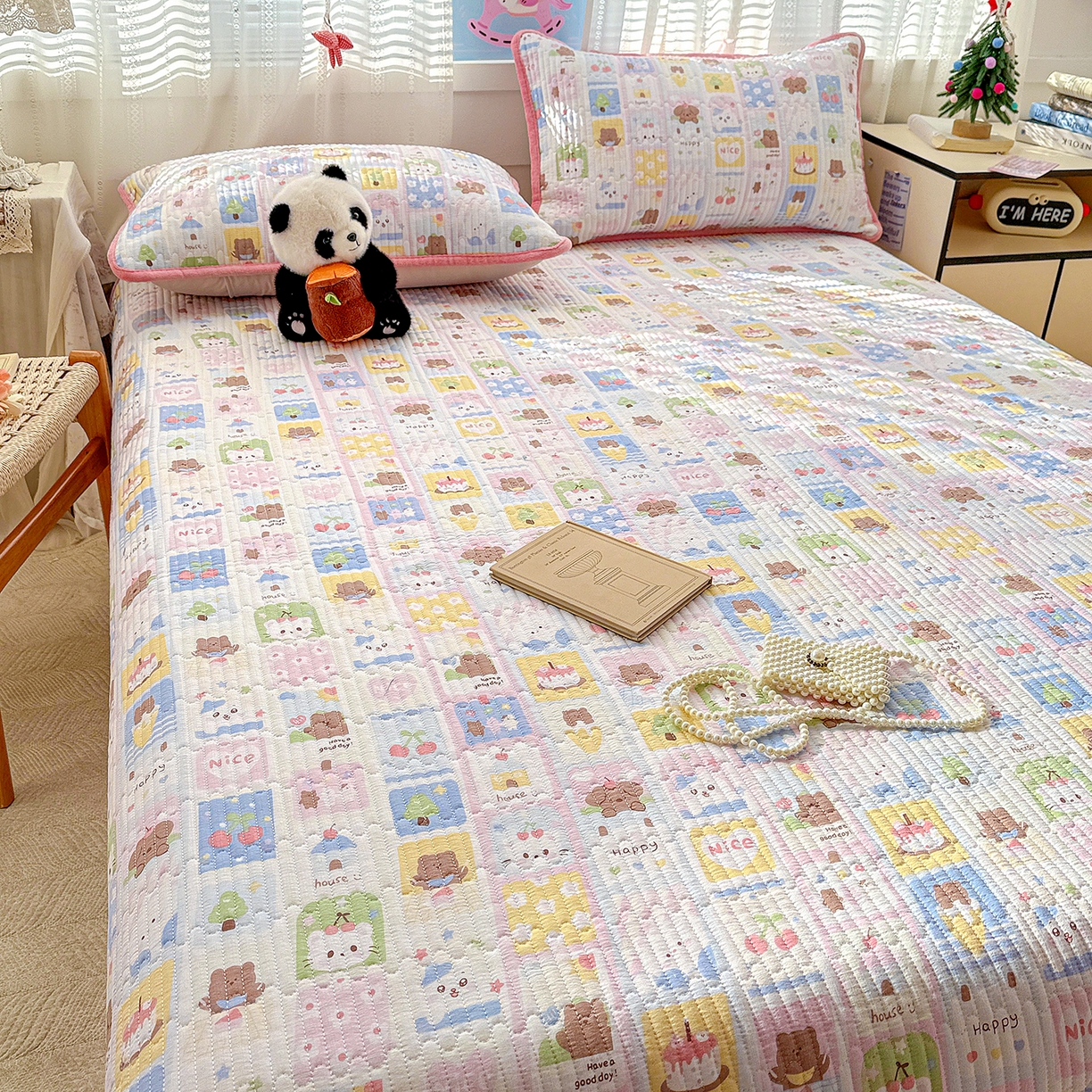91家纺网 家纺一手货源 找家纺 恒尚居 2026新款A双层纱B牛奶绒床盖双面两用夹棉床单学生床垫床褥子 动物世界【A双层纱-B牛奶绒】