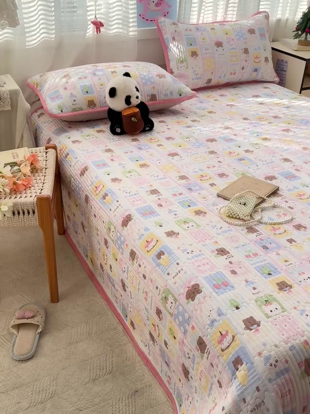 91家纺网 家纺一手货源 找家纺 恒尚居 2026新款A双层纱B牛奶绒床盖双面两用夹棉床单学生床垫床褥子 动物世界【A双层纱-B牛奶绒】