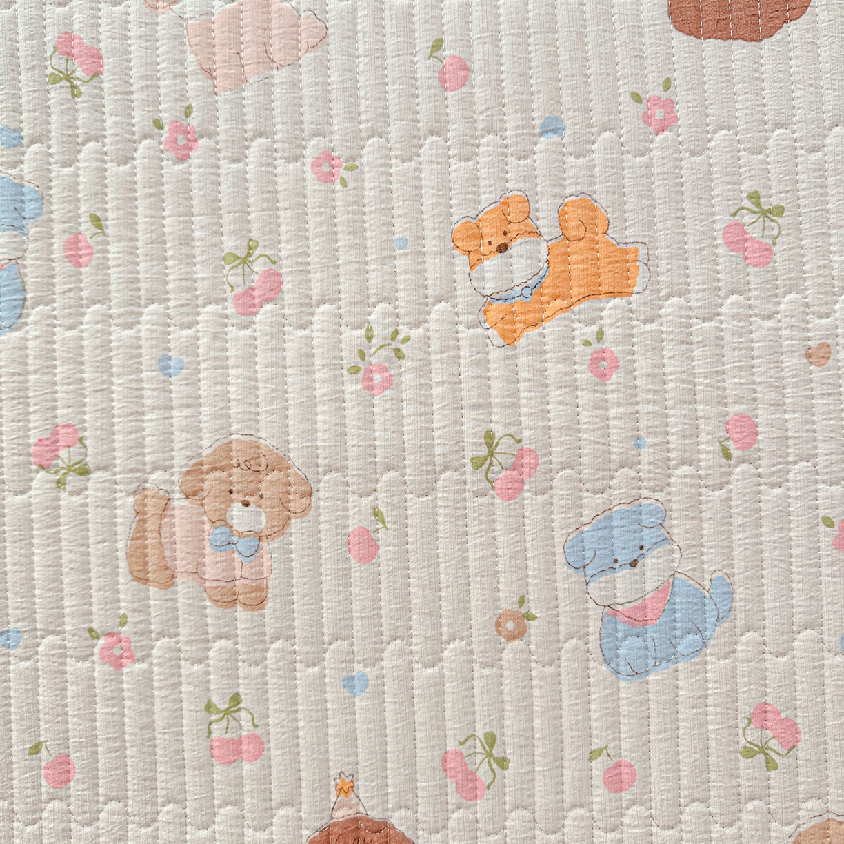 91家纺网 家纺一手货源 找家纺 恒尚居 2026新款A双层纱B牛奶绒床盖双面两用夹棉床单学生床垫床褥子 欢乐狗【A双层纱-B牛奶绒】