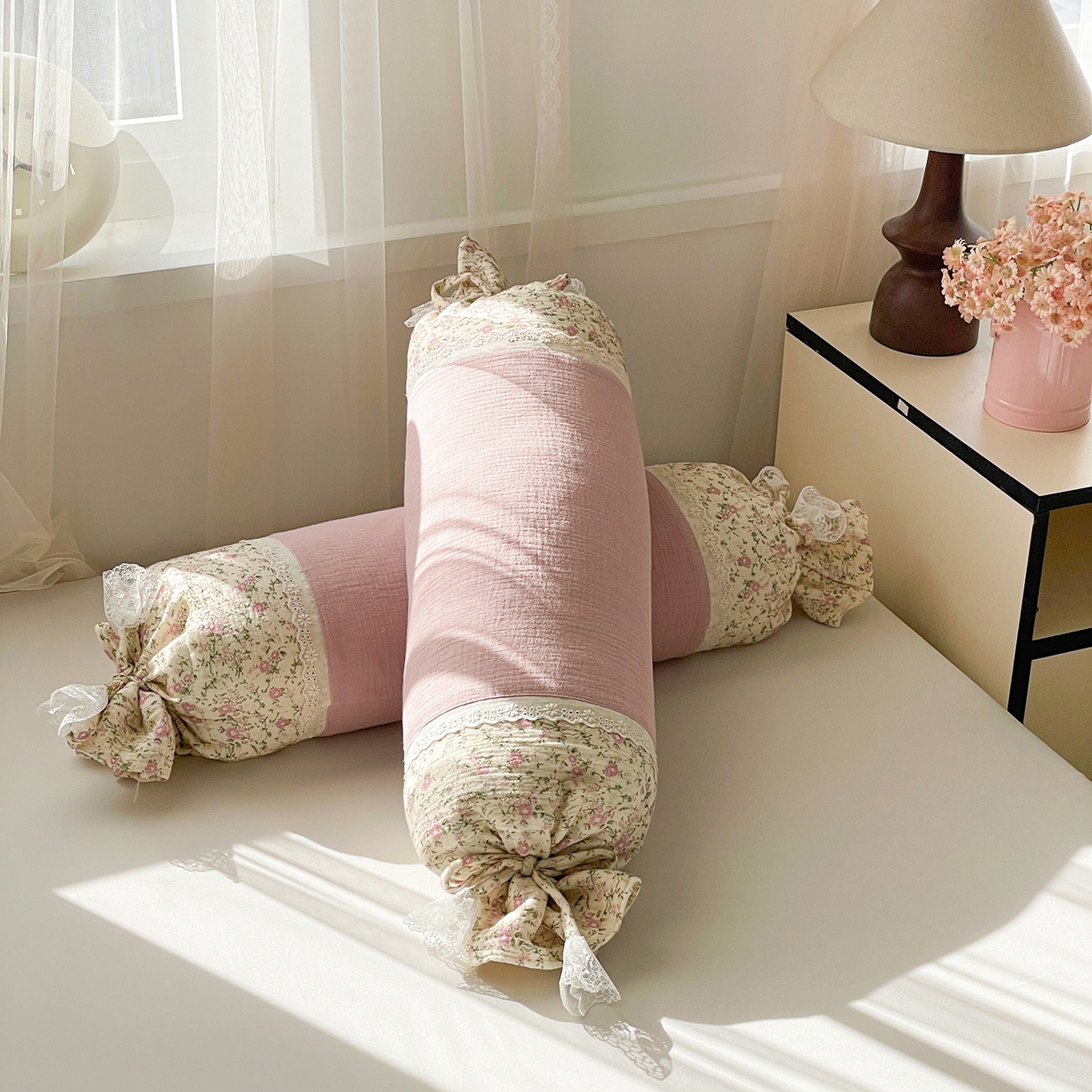 91家纺网 家纺一手货源 找家纺 亦帆枕芯 2025新款多功能枕糖果形荞麦颈椎抱枕透气新生儿侧睡枕枕头枕芯 香芋紫-全棉糖果枕