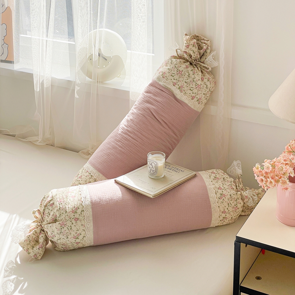 91家纺网 家纺一手货源 找家纺 亦帆枕芯 2025新款多功能枕糖果形荞麦颈椎抱枕透气新生儿侧睡枕枕头枕芯 香芋紫-全棉糖果枕