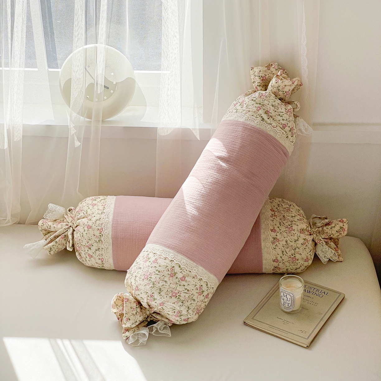 91家纺网 家纺一手货源 找家纺 亦帆枕芯 2025新款多功能枕糖果形荞麦颈椎抱枕透气新生儿侧睡枕枕头枕芯 香芋紫-全棉糖果枕