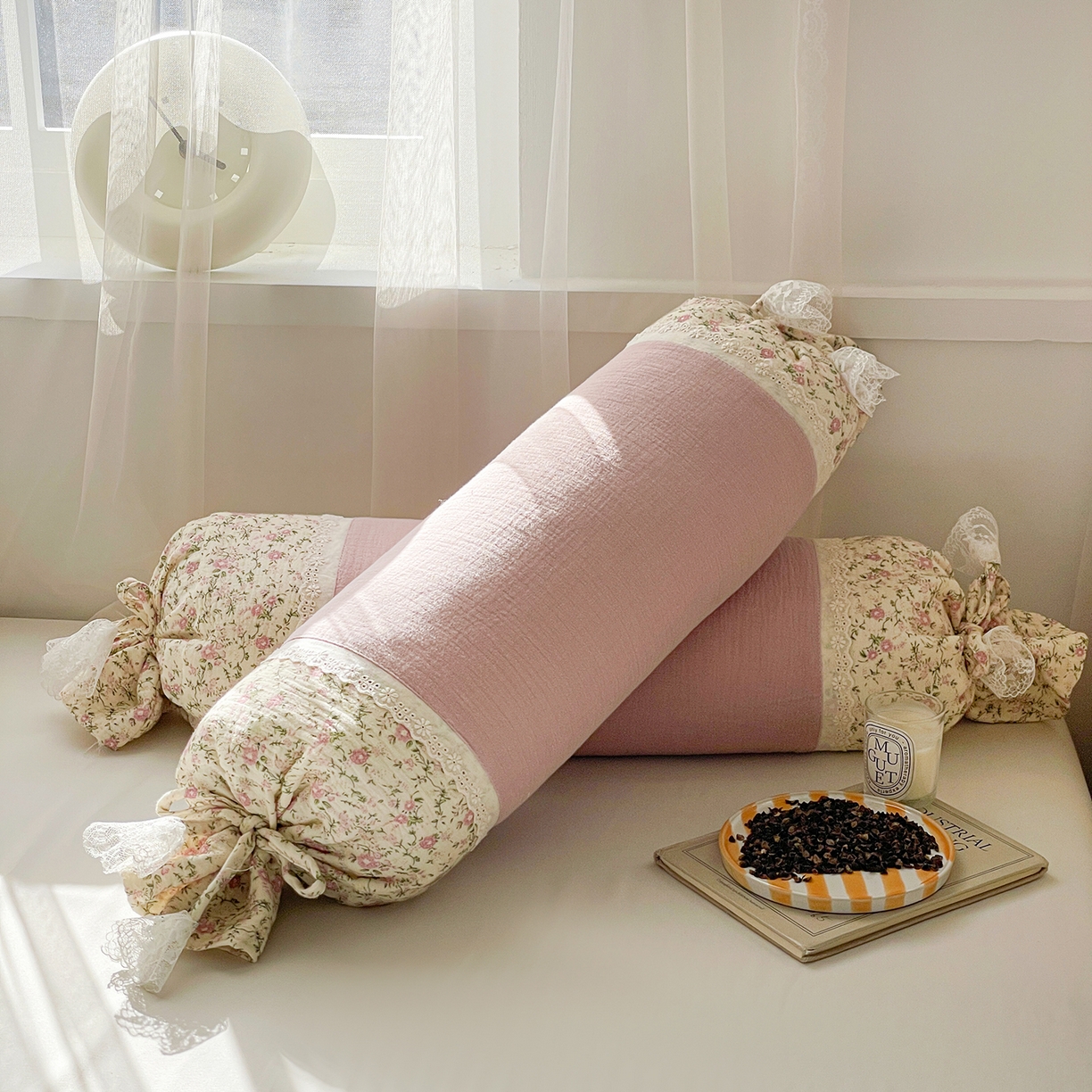 91家纺网 家纺一手货源 找家纺 亦帆枕芯 2025新款多功能枕糖果形荞麦颈椎抱枕透气新生儿侧睡枕枕头枕芯 香芋紫-全棉糖果枕