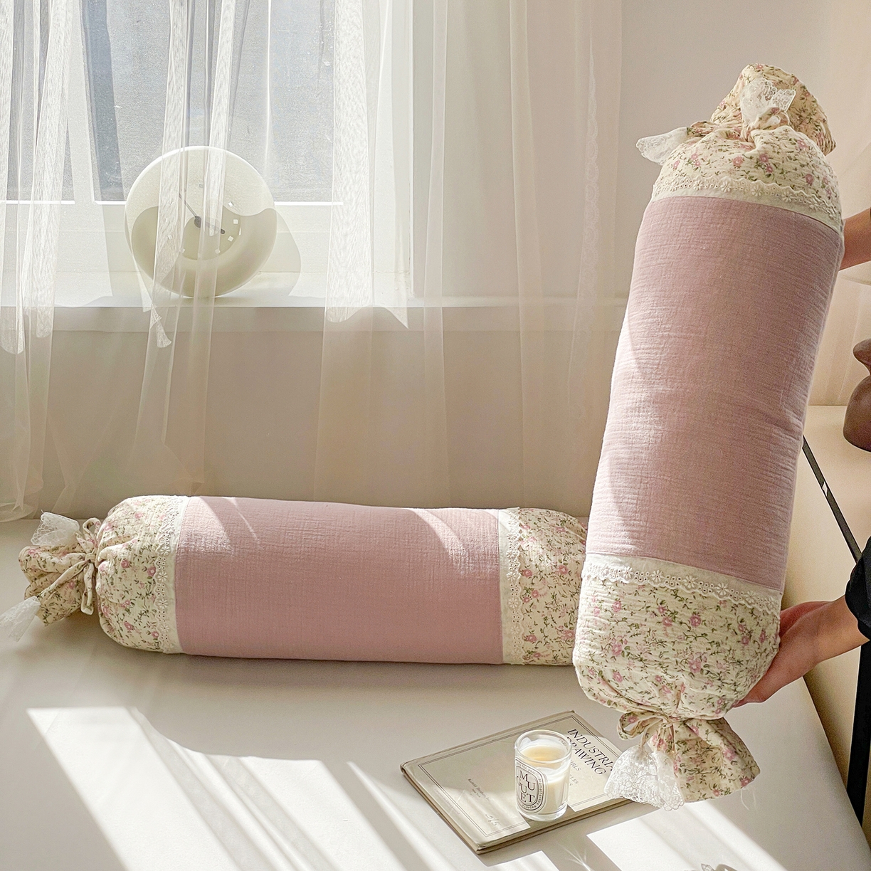 91家纺网 家纺一手货源 找家纺 亦帆枕芯 2025新款多功能枕糖果形荞麦颈椎抱枕透气新生儿侧睡枕枕头枕芯 香芋紫-全棉糖果枕