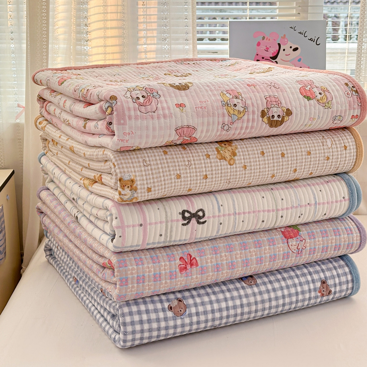 91家纺网 家纺一手货源 找家纺 恒尚居 2026新款A双层纱B牛奶绒床盖双面两用夹棉床单学生床垫床褥子 组合图仅供参考不可下单