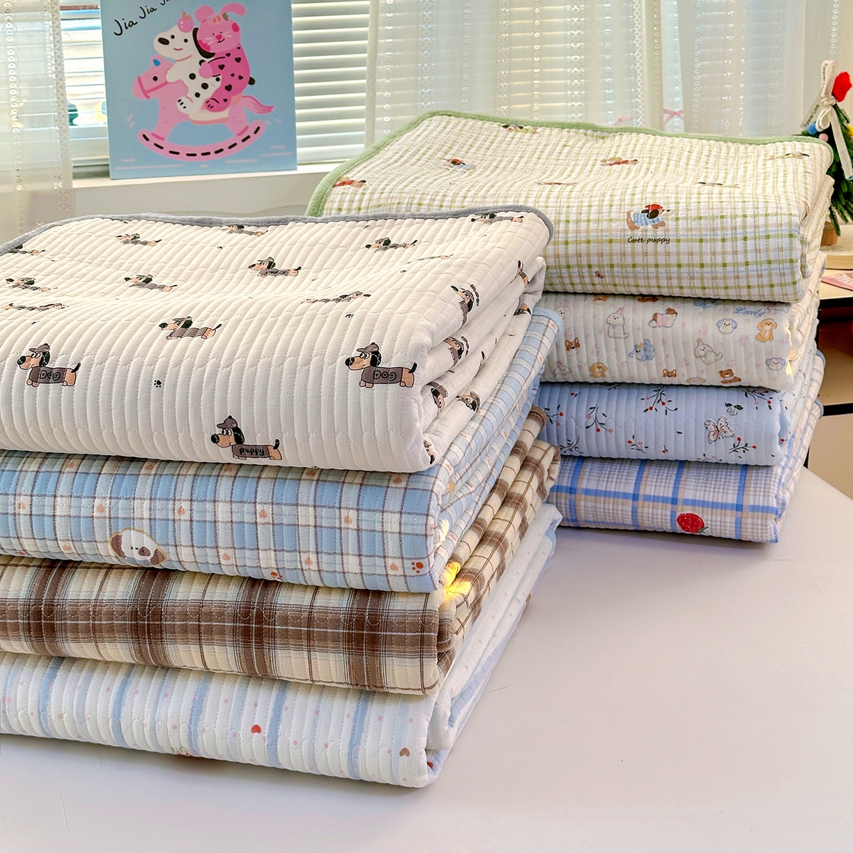 91家纺网 家纺一手货源 找家纺 恒尚居 2026新款A双层纱B牛奶绒床盖双面两用夹棉床单学生床垫床褥子 组合图仅供参考不可下单