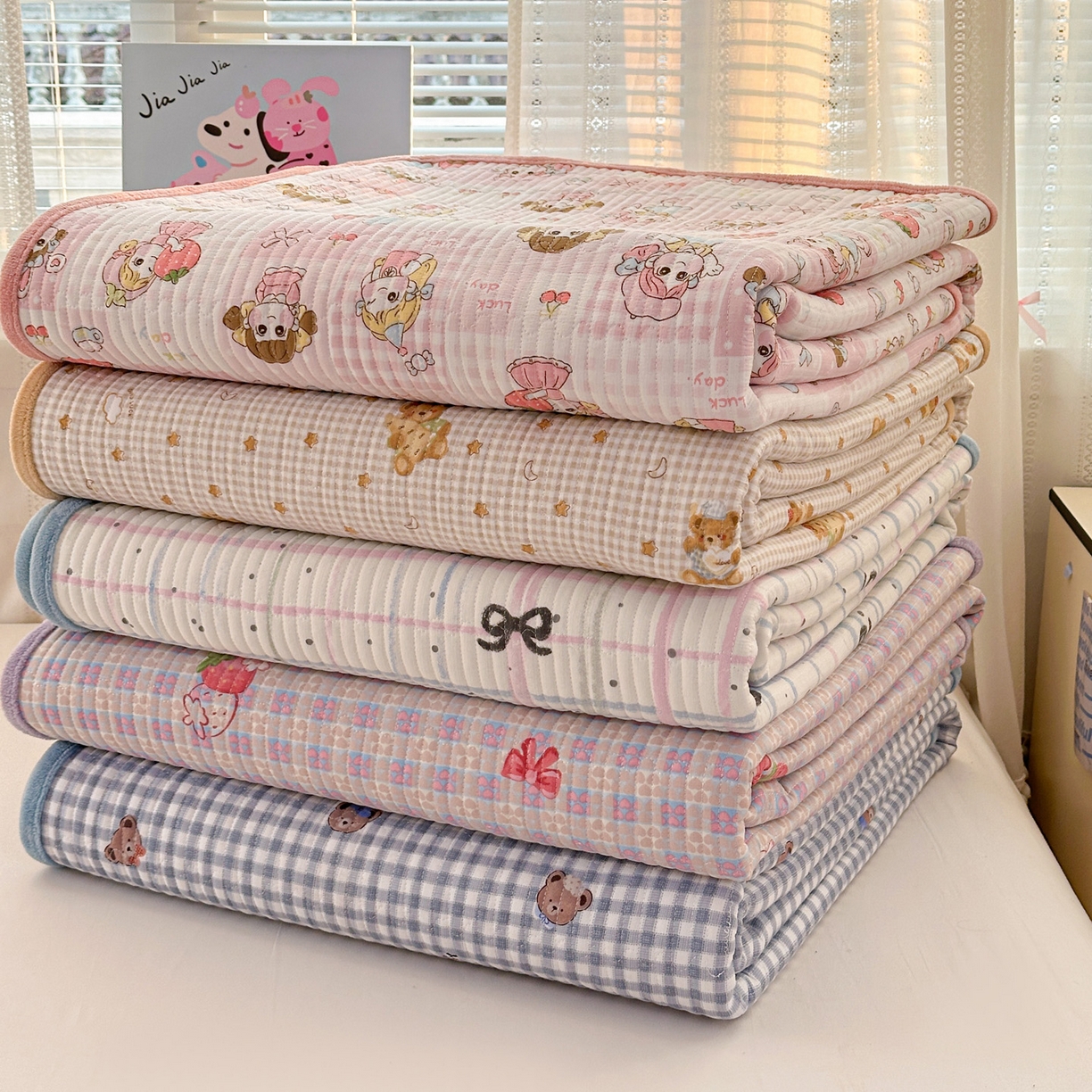 91家纺网 家纺一手货源 找家纺 恒尚居 2026新款A双层纱B牛奶绒床盖双面两用夹棉床单学生床垫床褥子 组合图仅供参考不可下单