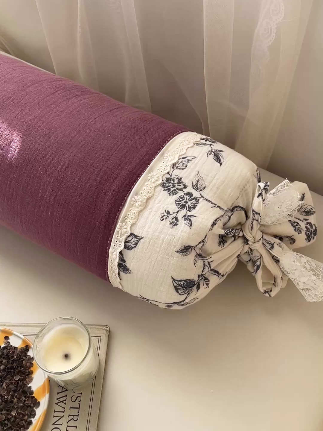 91家纺网 家纺一手货源 找家纺 亦帆枕芯 2025新款多功能枕糖果形荞麦颈椎抱枕透气新生儿侧睡枕枕头枕芯 深紫-全棉糖果枕