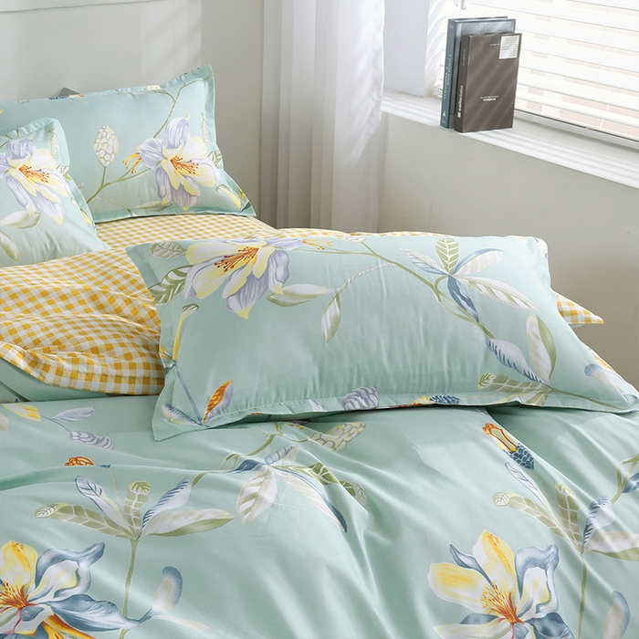 91家纺网 家纺一手货源 找家纺 赫然家纺 新款舒适柔软亲肤爆款芦荟棉四件套货源充足 花露优雨