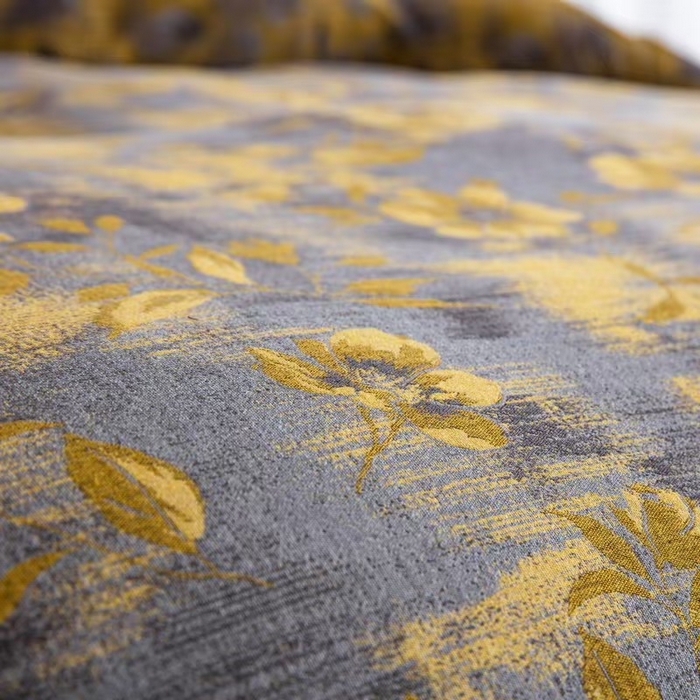 91家纺网 家纺一手货源 找家纺 （总）仰望棉麻双层纱供应链 2025新款全棉色织提花双层纱四件套-花韵影纽扣款