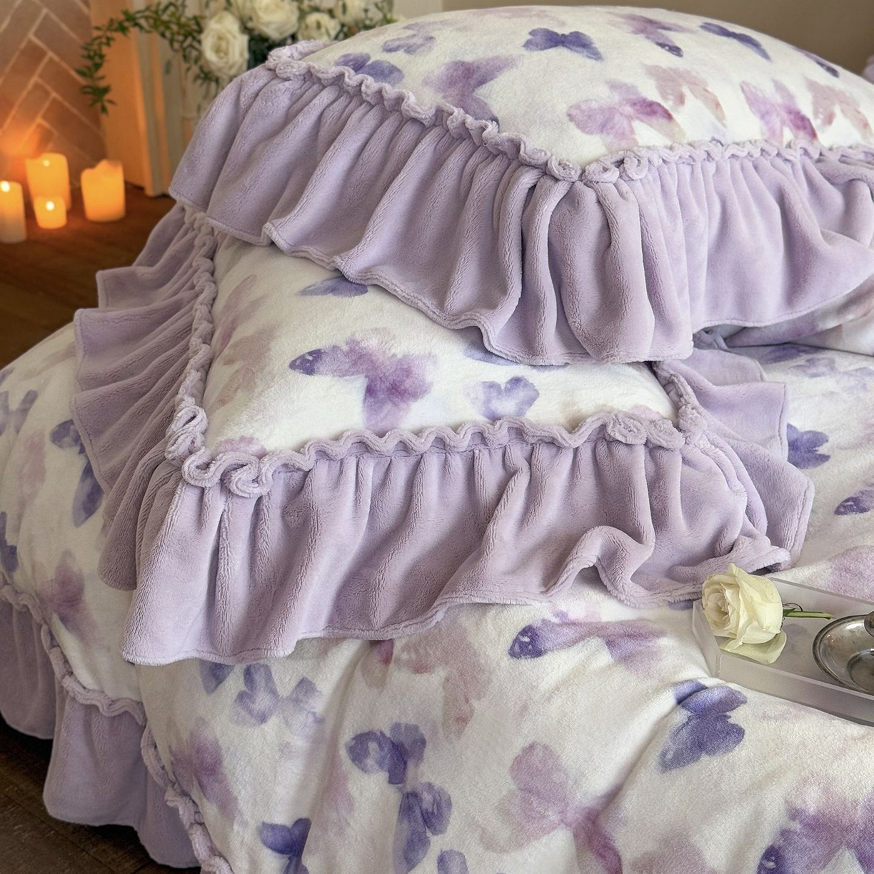 91家纺网 家纺一手货源 找家纺 （总）多乐娜 2025新款高克重260g全消光牛奶绒数码印花法式油画风高端款四件套-安妮（会员-20）控价最低368起