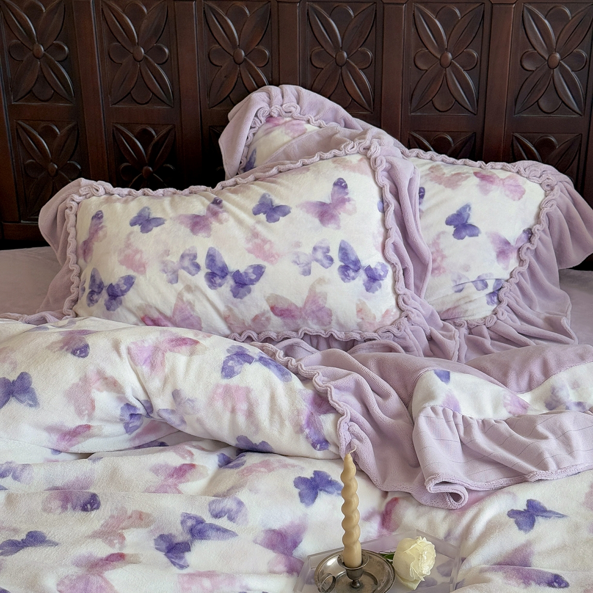 91家纺网 家纺一手货源 找家纺 （总）多乐娜 2025新款高克重260g全消光牛奶绒数码印花法式油画风高端款四件套-安妮（会员-20）控价最低368起