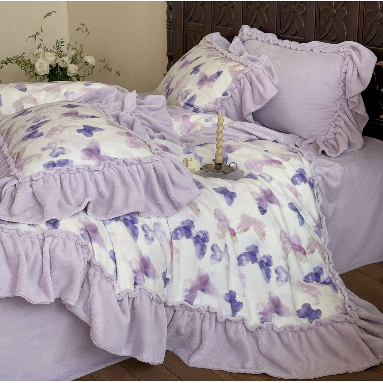 91家纺网 家纺一手货源 找家纺 （总）多乐娜 2025新款高克重260g全消光牛奶绒数码印花法式油画风高端款四件套-安妮（会员-20）控价最低368起