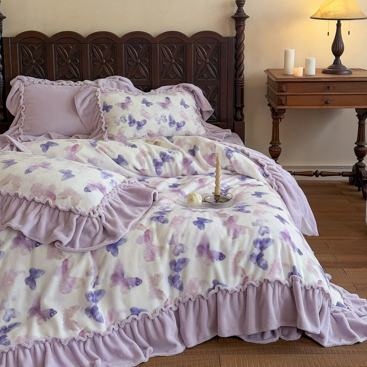 91家纺网 家纺一手货源 找家纺 （总）多乐娜 2025新款高克重260g全消光牛奶绒数码印花法式油画风高端款四件套-安妮（会员-20）控价最低368起