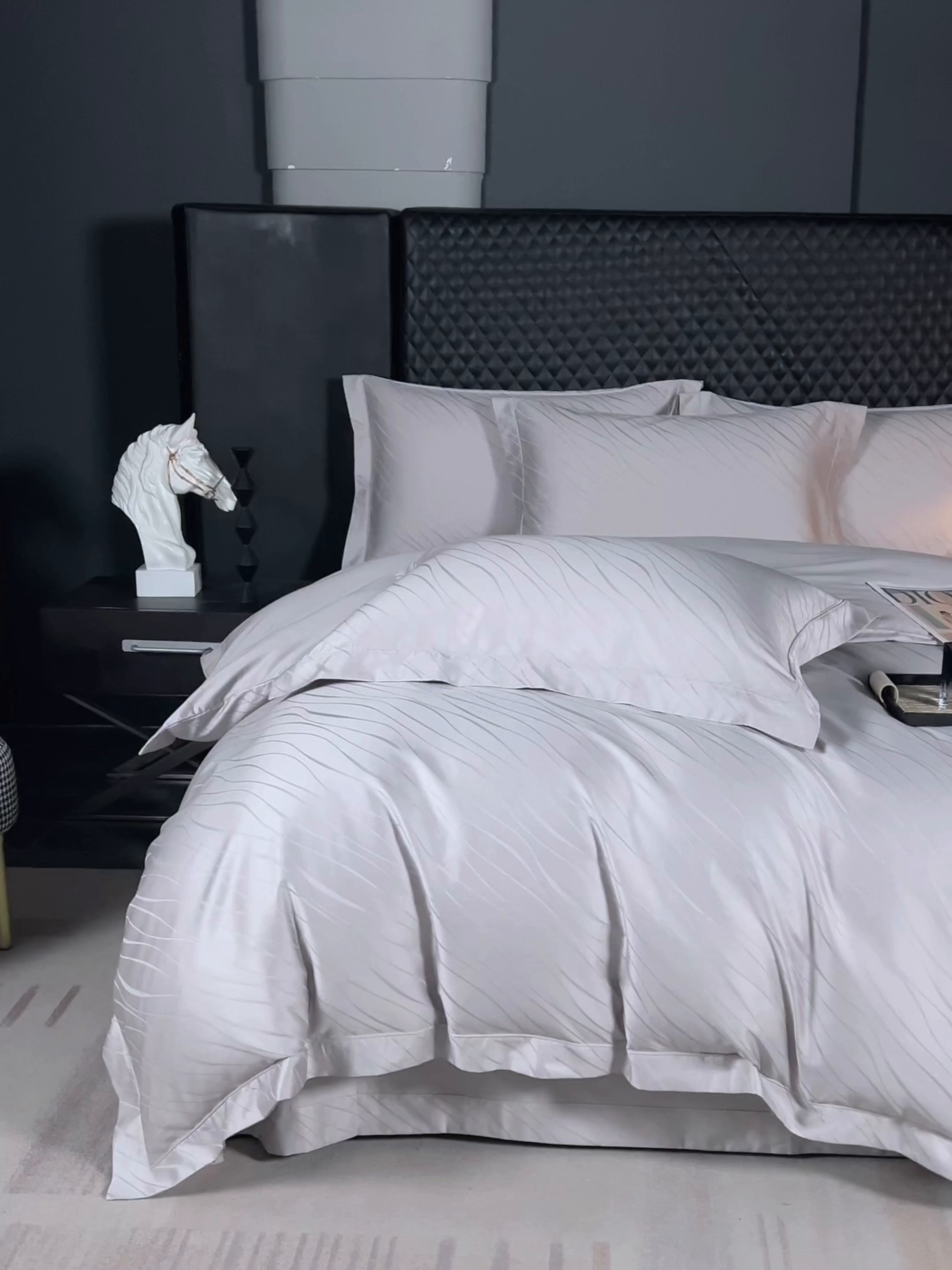 91家纺网 家纺一手货源 找家纺 （总）淳绵家居 2025新款长绒棉提花纯棉四件套贡缎全棉被套床上用品-布拉诺