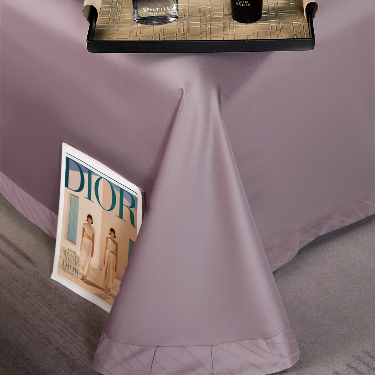 91家纺网 家纺一手货源 找家纺 淳绵家居 2025新款长绒棉提花纯棉四件套贡缎全棉被套床上用品-布拉诺 布拉诺-莫奈紫