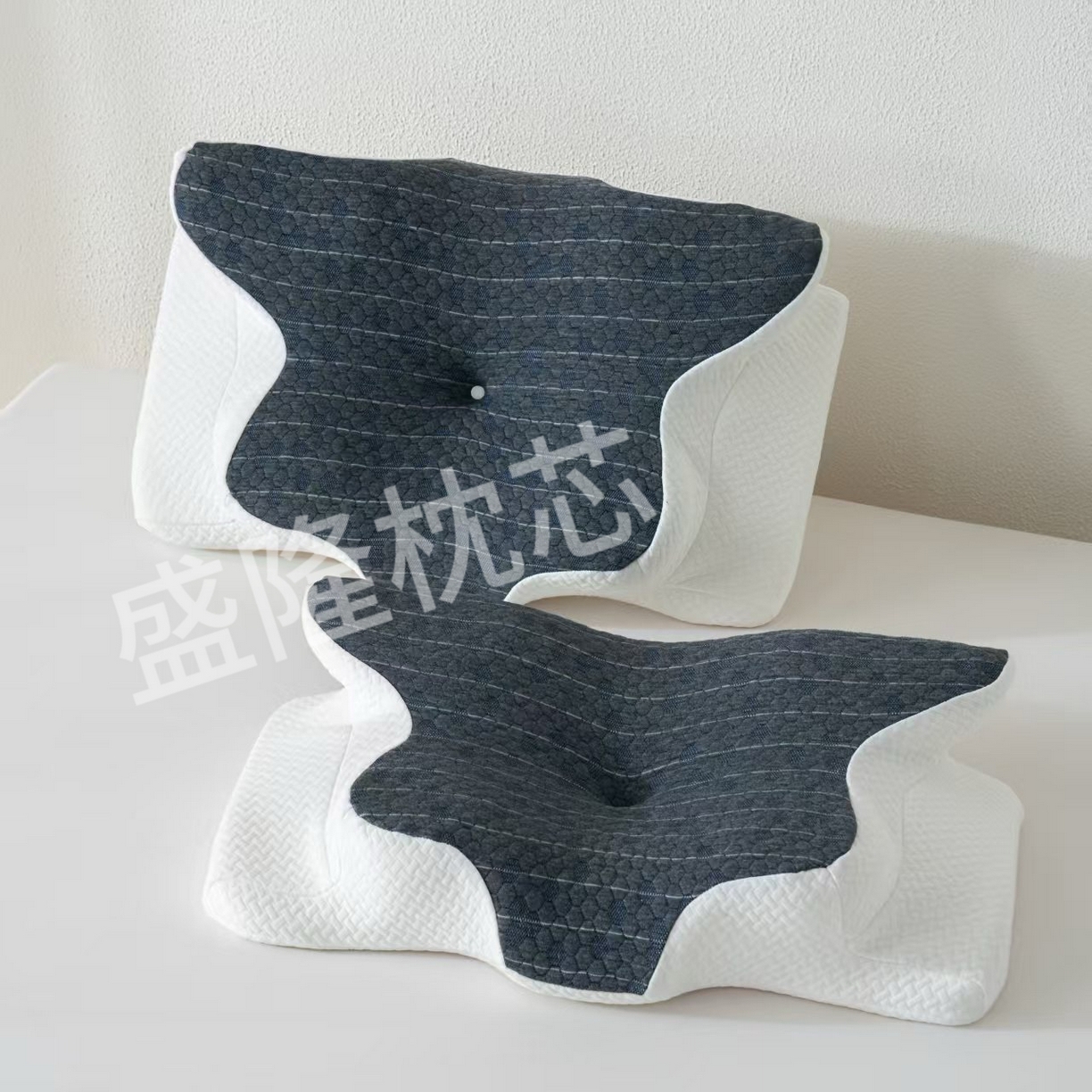 91家纺网 家纺一手货源 找家纺 （总）盛隆 2025新款超导石墨烯蝶形记忆枕护颈枕枕头枕芯跨境直播礼品采购
