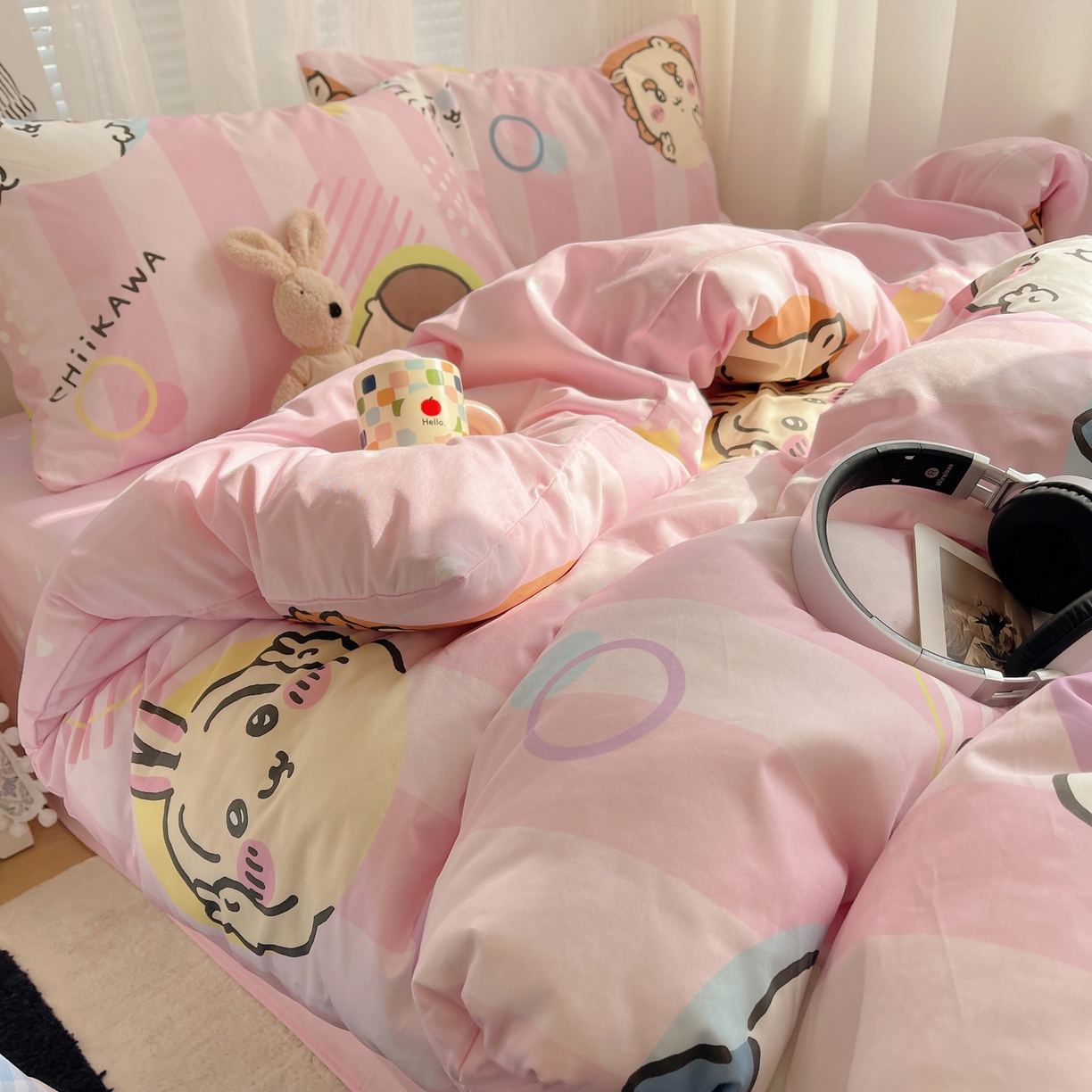 91家纺网 家纺一手货源 找家纺 耀悦家纺 2026新款正版授权吉伊卡哇全棉纯棉四件套单被套枕套 吉伊卡哇耶