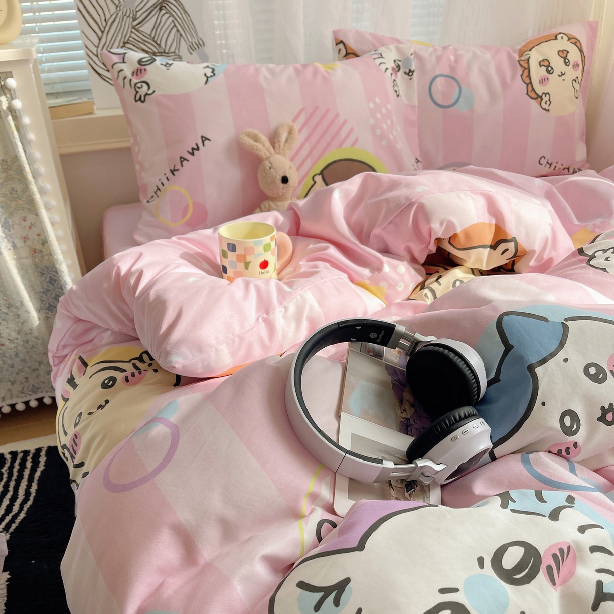 91家纺网 家纺一手货源 找家纺 耀悦家纺 2026新款正版授权吉伊卡哇全棉纯棉四件套单被套枕套 吉伊卡哇耶