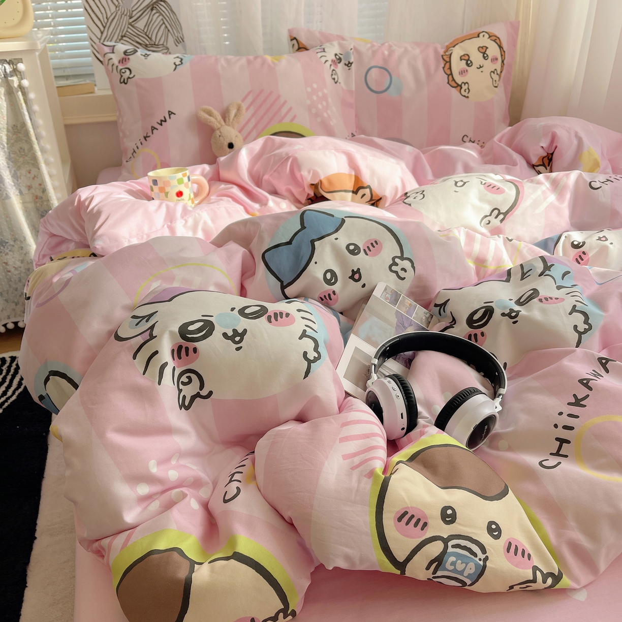 91家纺网 家纺一手货源 找家纺 耀悦家纺 2026新款正版授权吉伊卡哇全棉纯棉四件套单被套枕套 吉伊卡哇耶