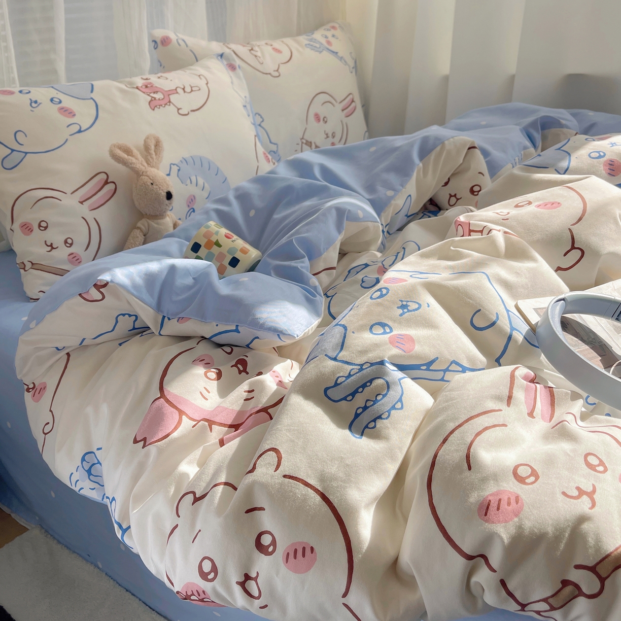 91家纺网 家纺一手货源 找家纺 耀悦家纺 2026新款正版授权吉伊卡哇全棉纯棉四件套单被套枕套 勇者乌萨奇