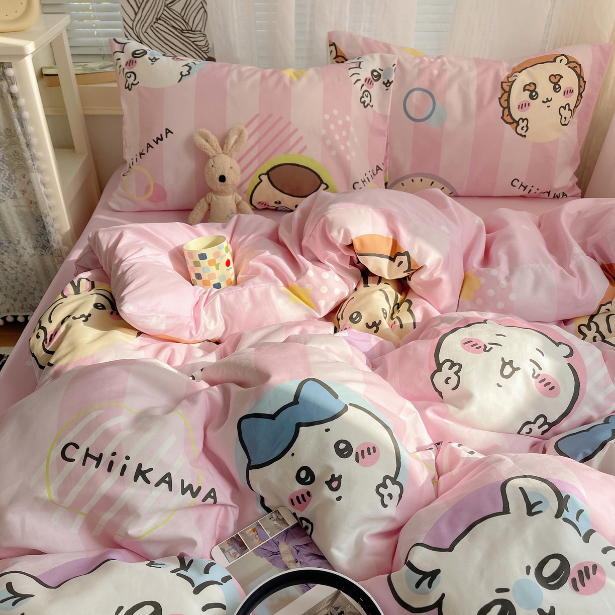 91家纺网 家纺一手货源 找家纺 耀悦家纺 2026新款正版授权吉伊卡哇全棉纯棉四件套单被套枕套 吉伊卡哇耶