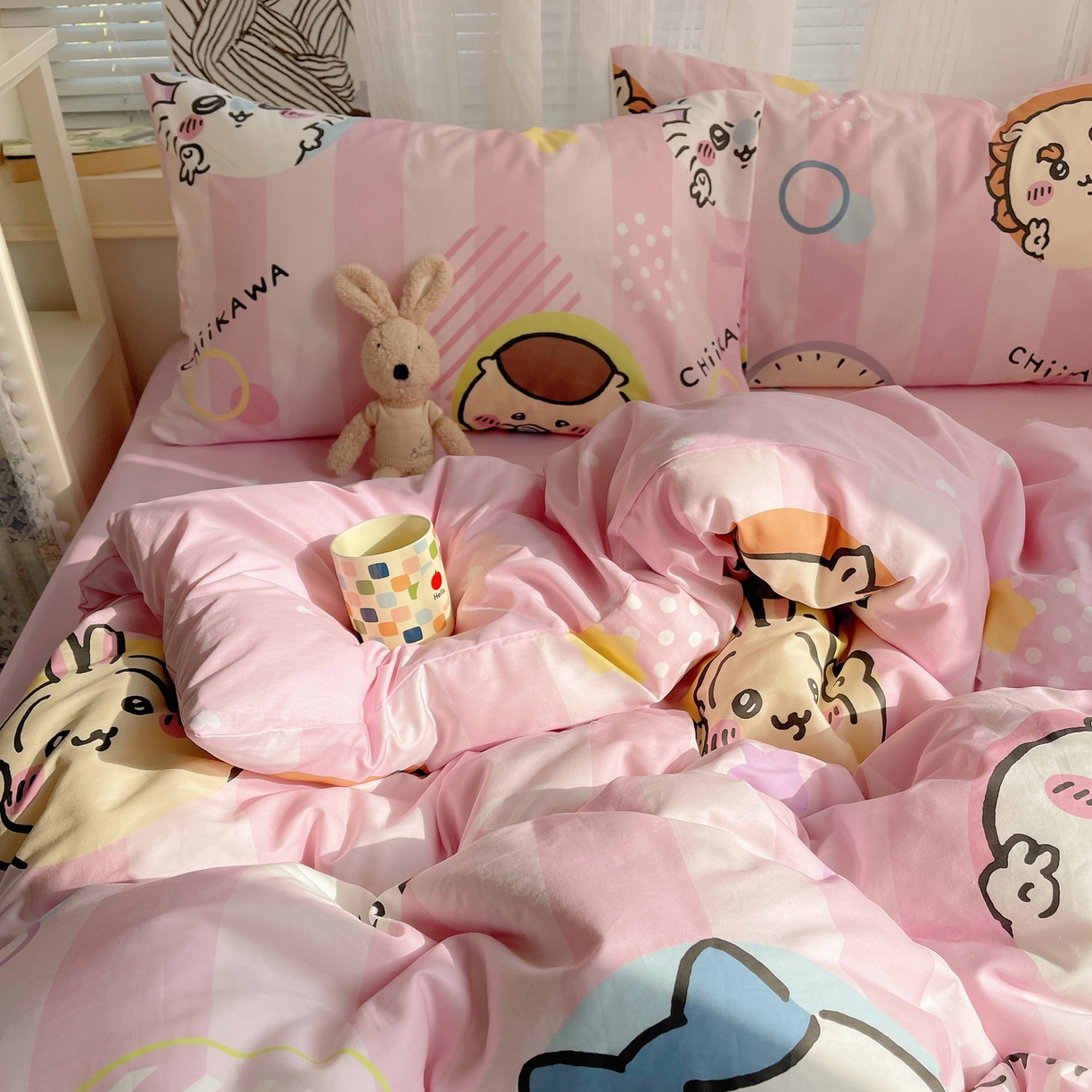 91家纺网 家纺一手货源 找家纺 耀悦家纺 2026新款正版授权吉伊卡哇全棉纯棉四件套单被套枕套 吉伊卡哇耶