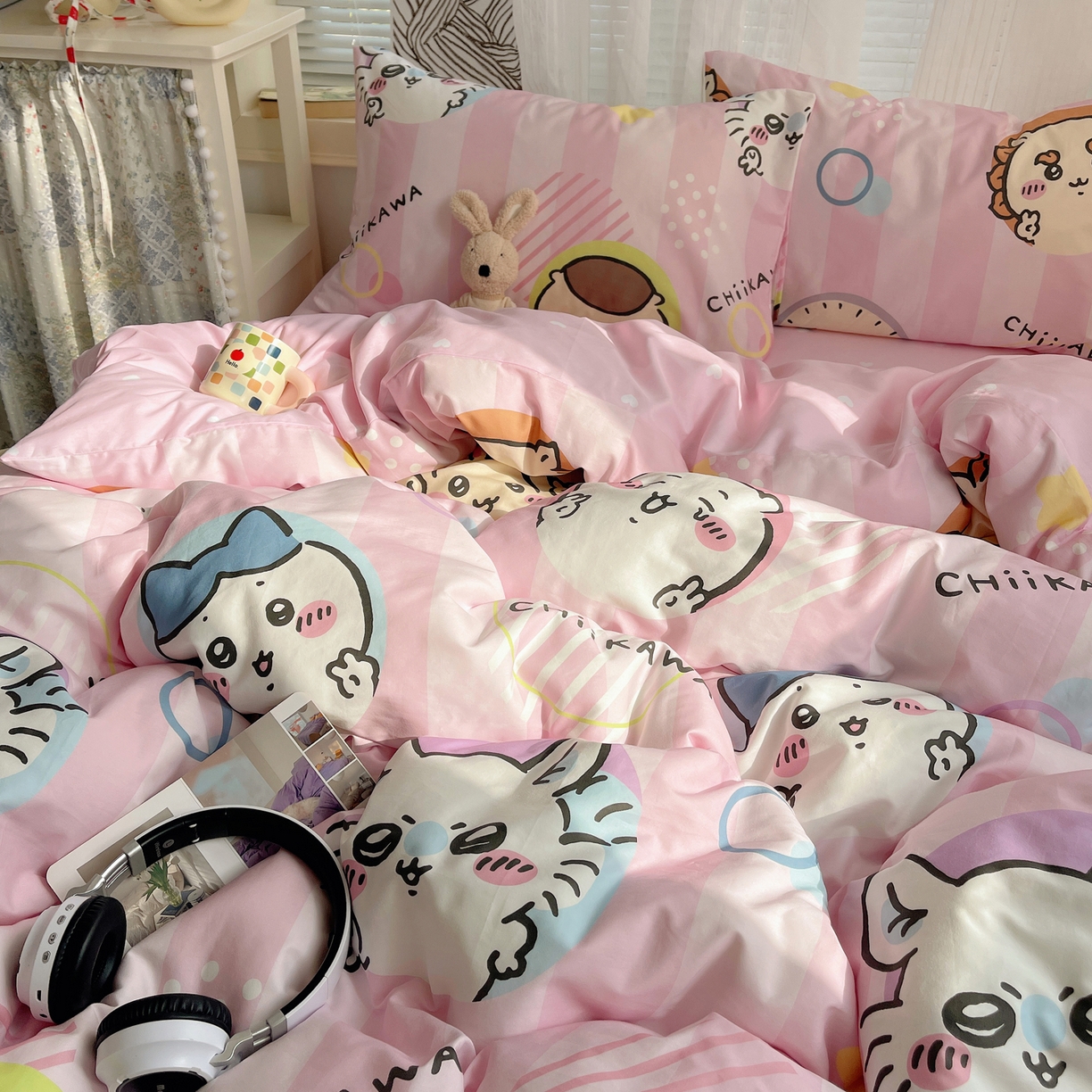 91家纺网 家纺一手货源 找家纺 耀悦家纺 2026新款正版授权吉伊卡哇全棉纯棉四件套单被套枕套 吉伊卡哇耶