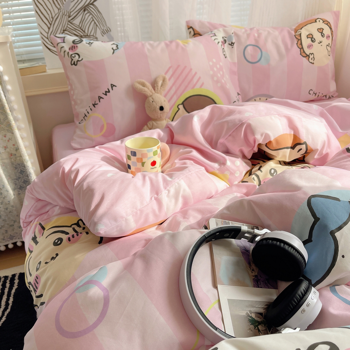 91家纺网 家纺一手货源 找家纺 耀悦家纺 2026新款正版授权吉伊卡哇全棉纯棉四件套单被套枕套 吉伊卡哇耶