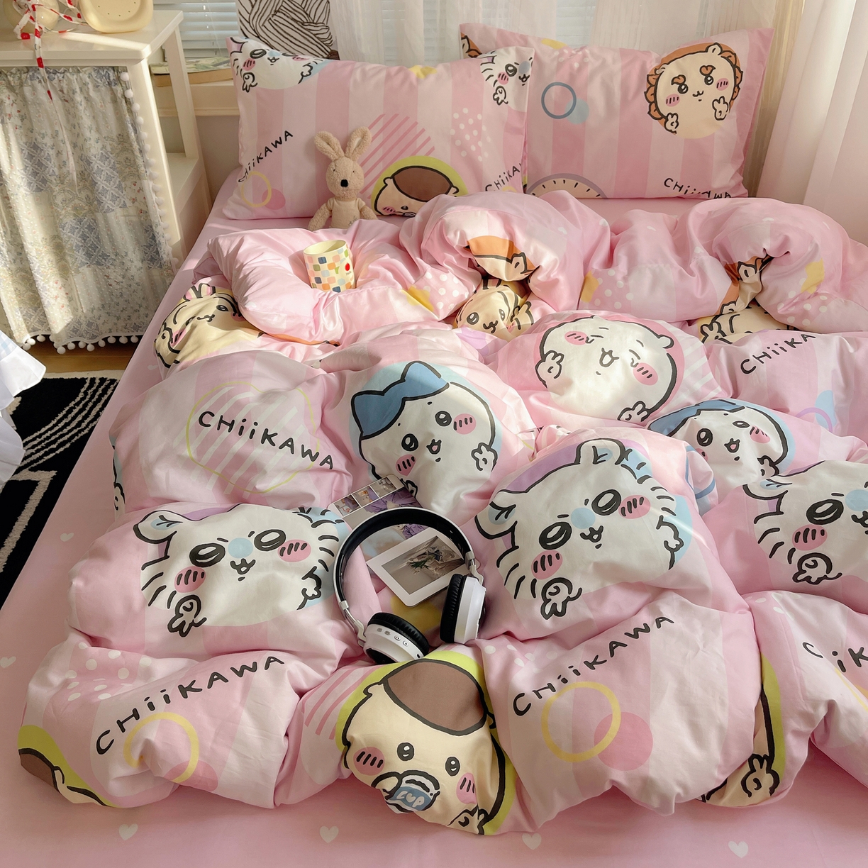 91家纺网 家纺一手货源 找家纺 耀悦家纺 2026新款正版授权吉伊卡哇全棉纯棉四件套单被套枕套 吉伊卡哇耶