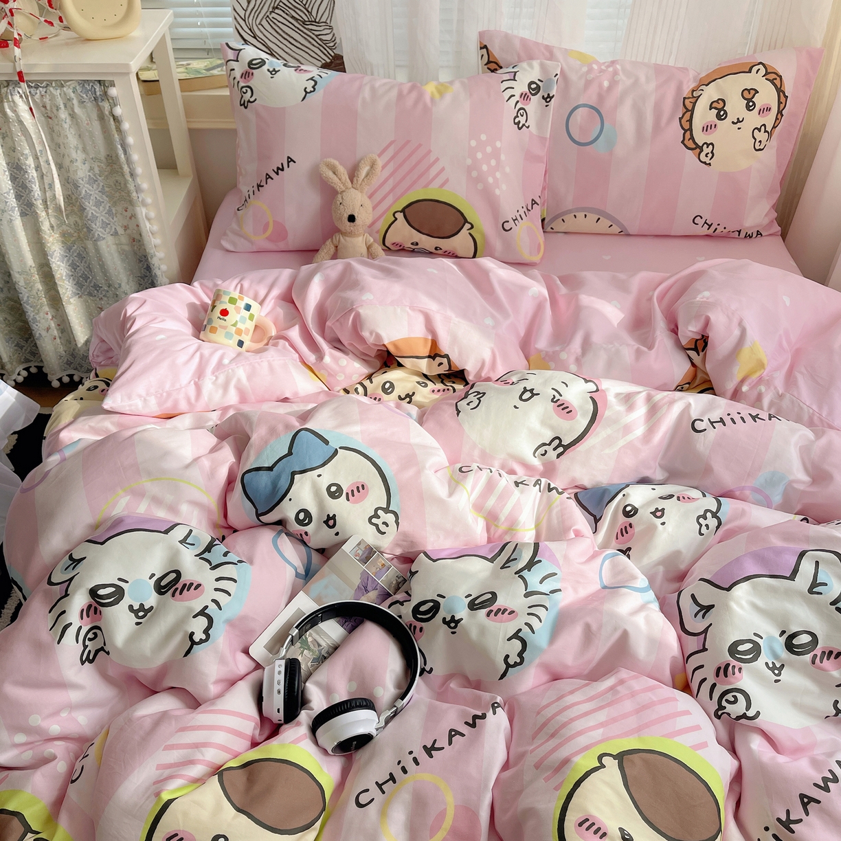 91家纺网 家纺一手货源 找家纺 耀悦家纺 2026新款正版授权吉伊卡哇全棉纯棉四件套单被套枕套 吉伊卡哇耶