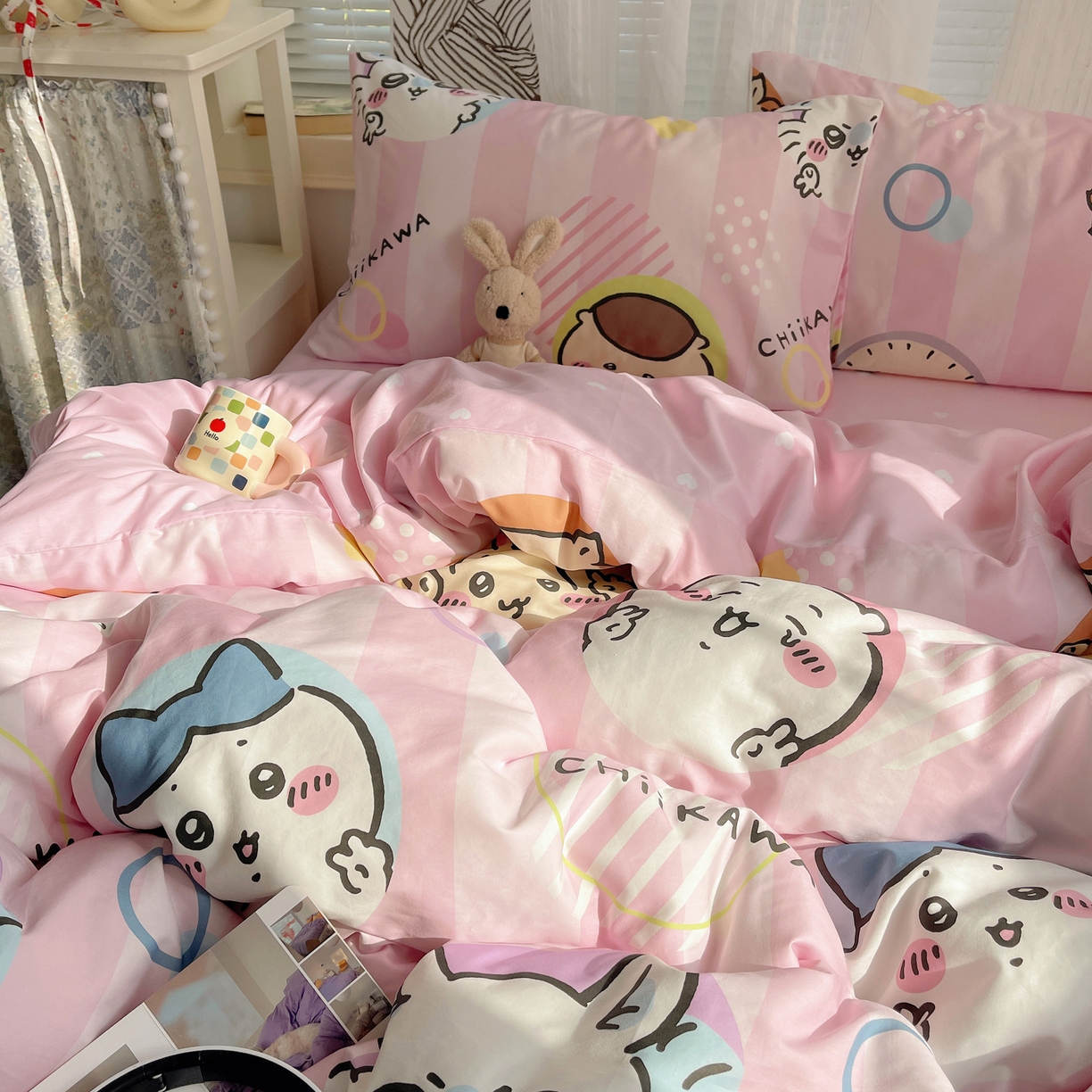 91家纺网 家纺一手货源 找家纺 耀悦家纺 2026新款正版授权吉伊卡哇全棉纯棉四件套单被套枕套 吉伊卡哇耶