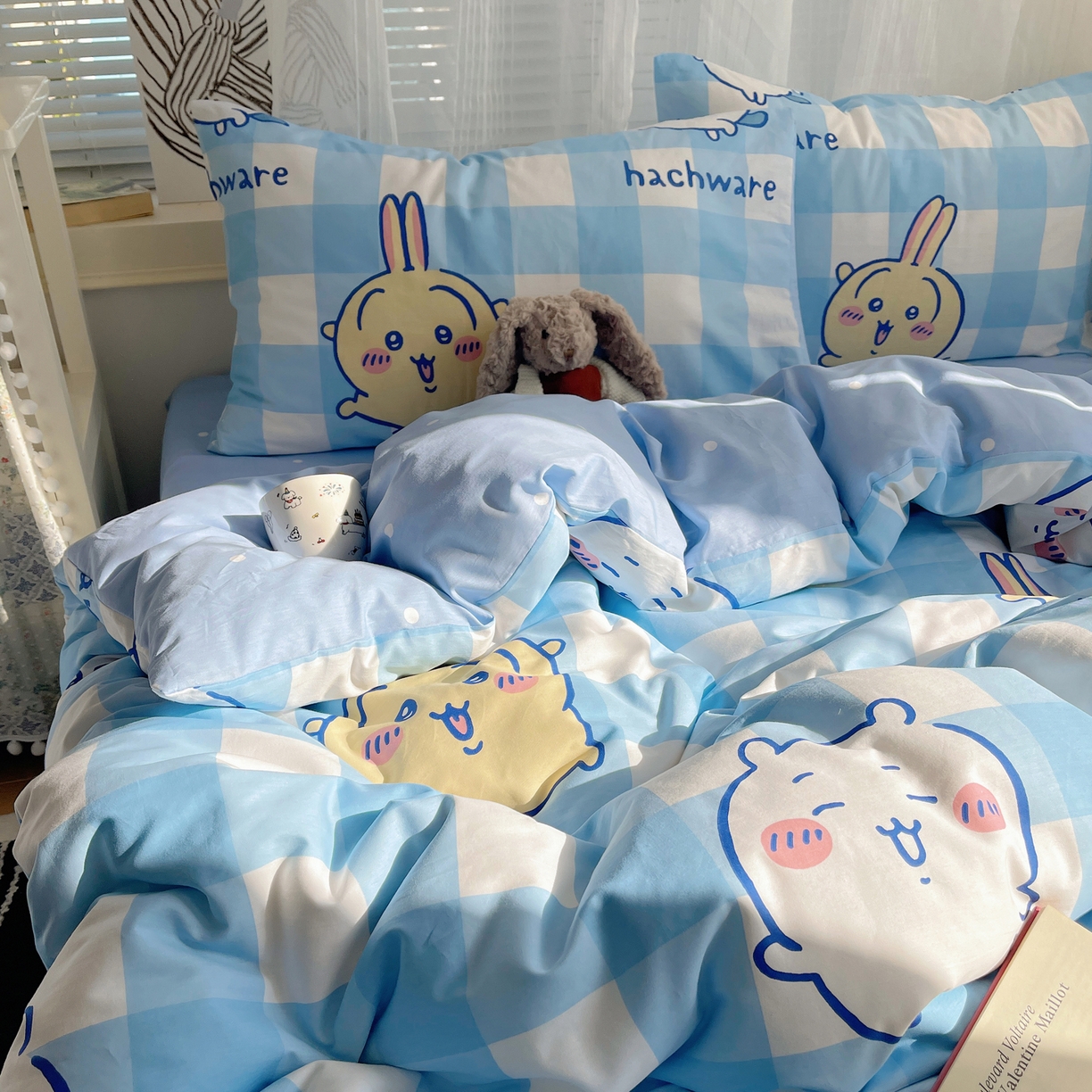 91家纺网 家纺一手货源 找家纺 耀悦家纺 2026新款正版授权吉伊卡哇全棉纯棉四件套单被套枕套 乌萨奇-到