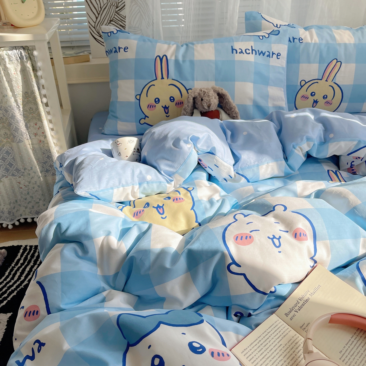 91家纺网 家纺一手货源 找家纺 耀悦家纺 2026新款正版授权吉伊卡哇全棉纯棉四件套单被套枕套 乌萨奇-到