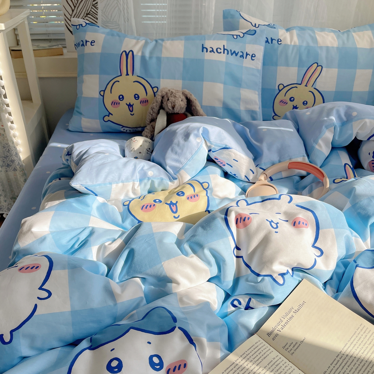 91家纺网 家纺一手货源 找家纺 耀悦家纺 2026新款正版授权吉伊卡哇全棉纯棉四件套单被套枕套 乌萨奇-到