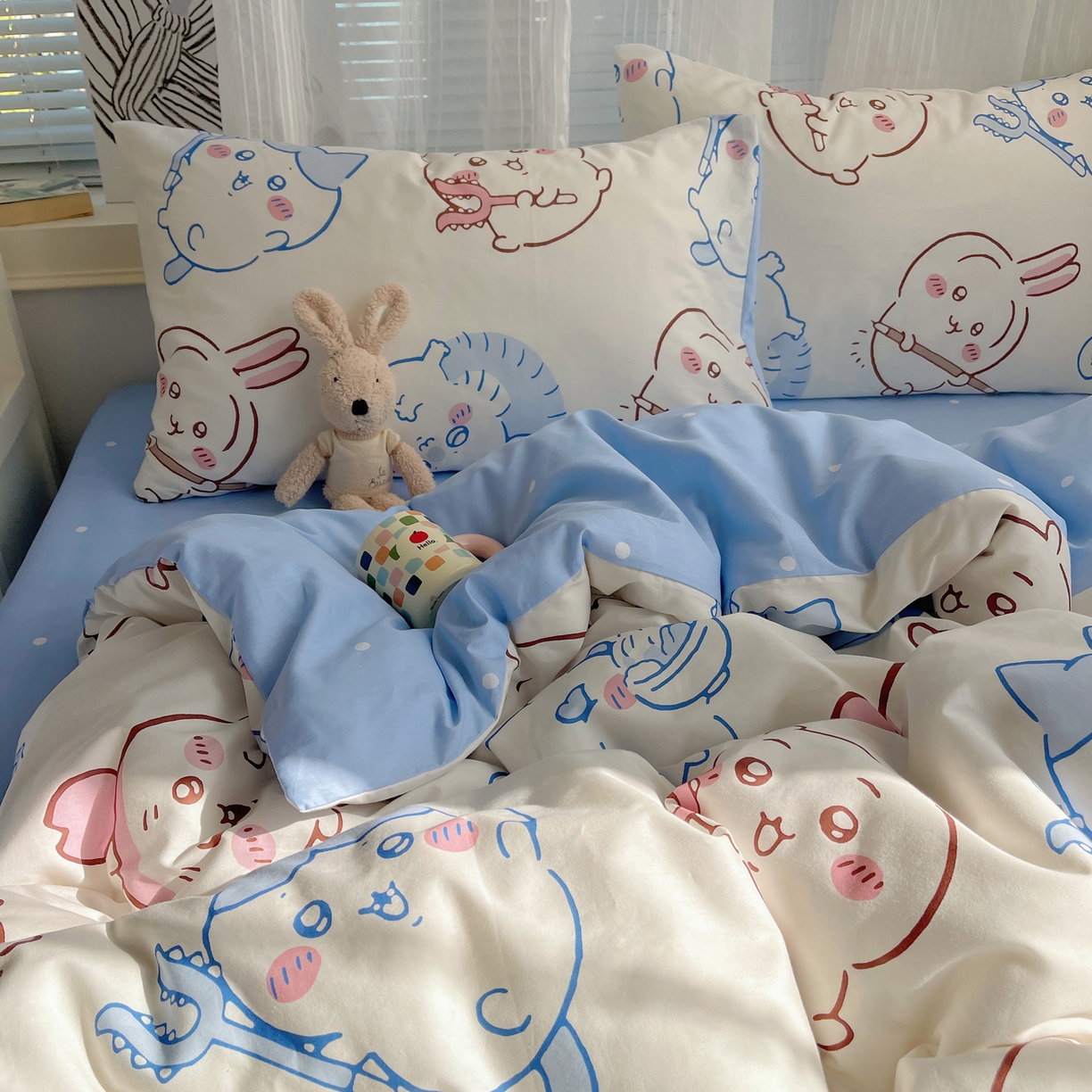 91家纺网 家纺一手货源 找家纺 耀悦家纺 2026新款正版授权吉伊卡哇全棉纯棉四件套单被套枕套 勇者乌萨奇