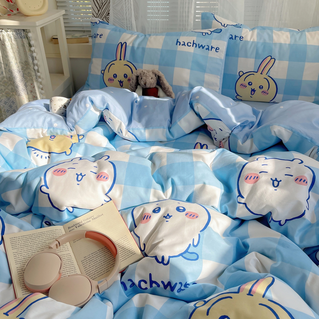 91家纺网 家纺一手货源 找家纺 耀悦家纺 2026新款正版授权吉伊卡哇全棉纯棉四件套单被套枕套 乌萨奇-到