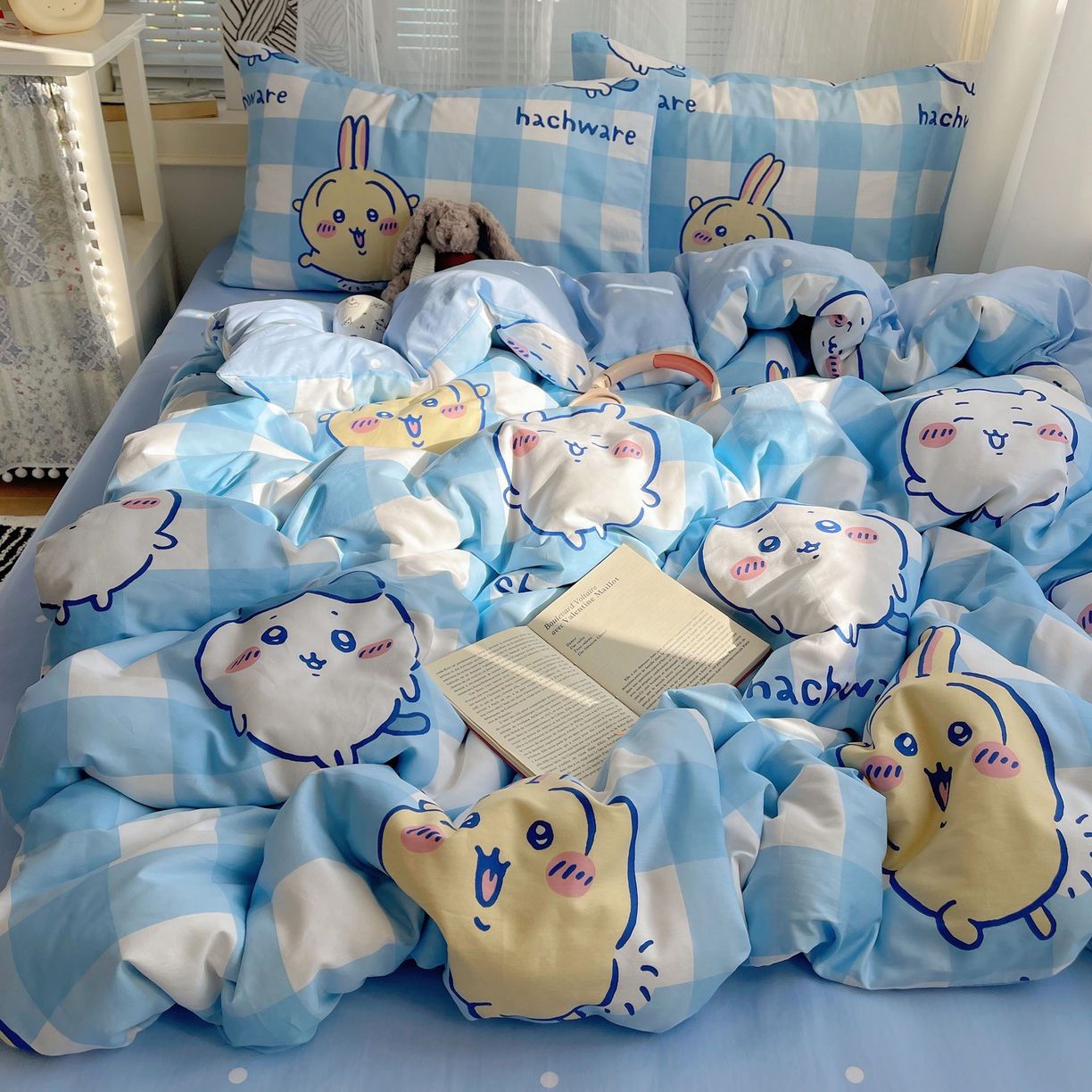 91家纺网 家纺一手货源 找家纺 耀悦家纺 2026新款正版授权吉伊卡哇全棉纯棉四件套单被套枕套 乌萨奇-到