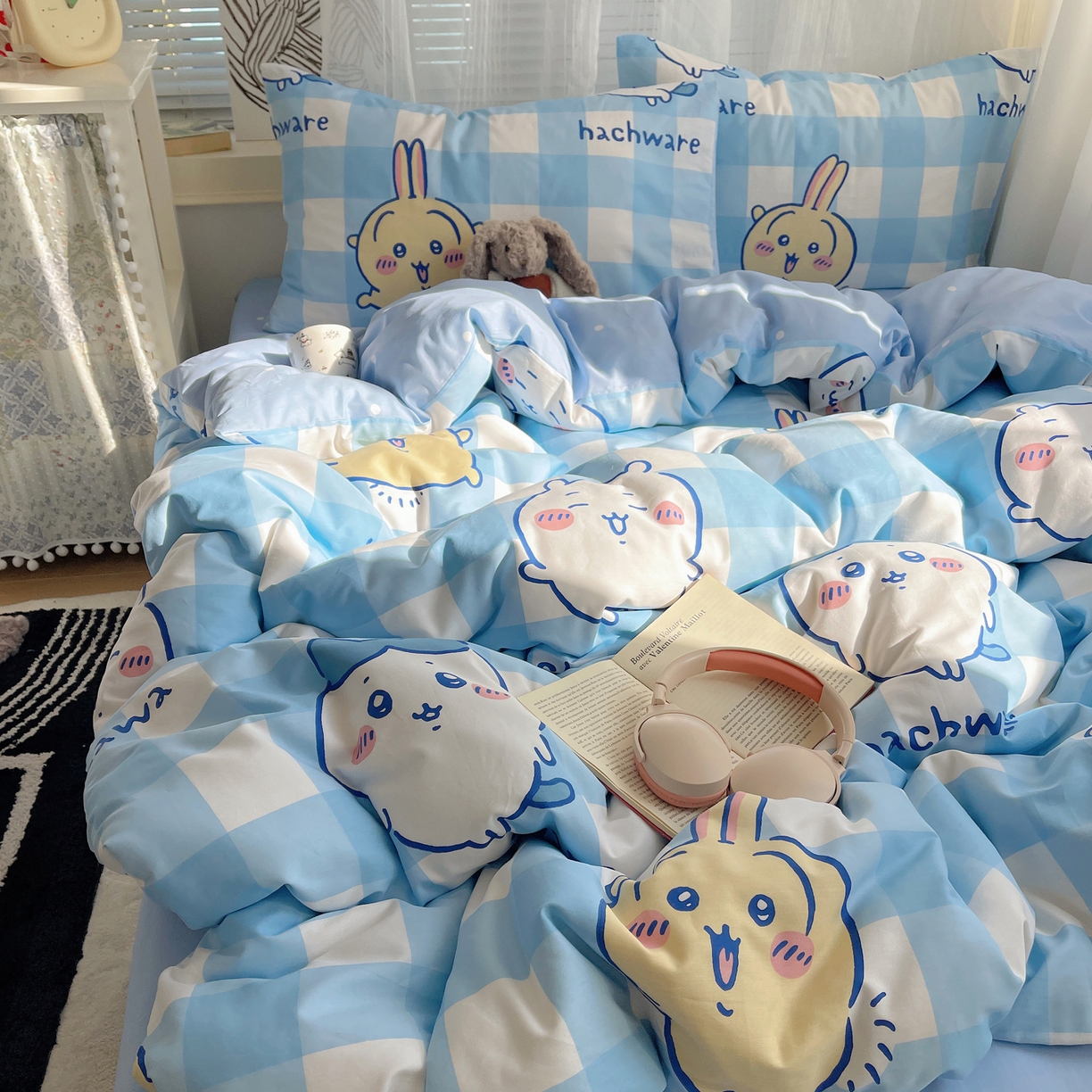 91家纺网 家纺一手货源 找家纺 耀悦家纺 2026新款正版授权吉伊卡哇全棉纯棉四件套单被套枕套 乌萨奇-到