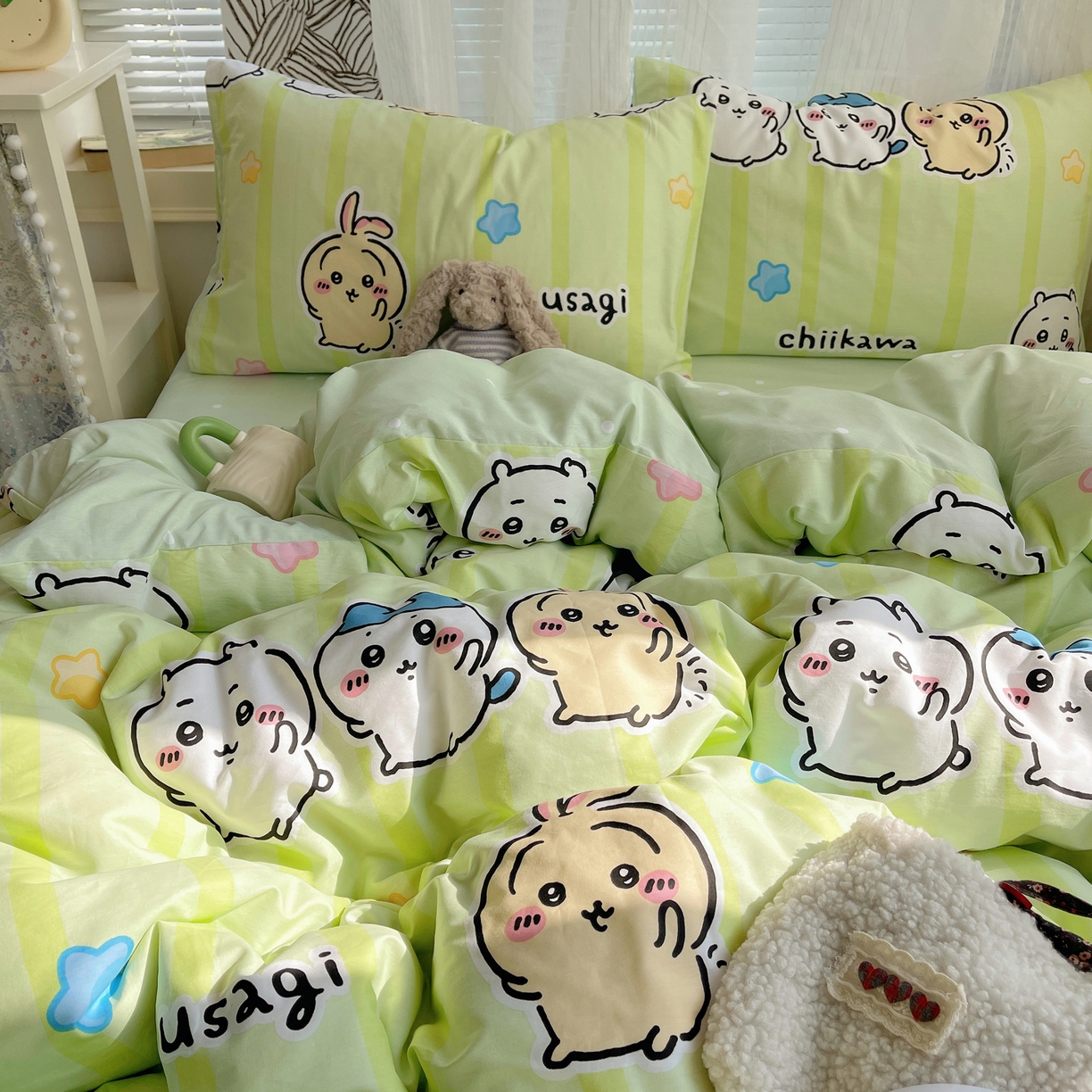 91家纺网 家纺一手货源 找家纺 （总）耀悦家纺 2026新款正版授权吉伊卡哇全棉纯棉四件套单被套枕套