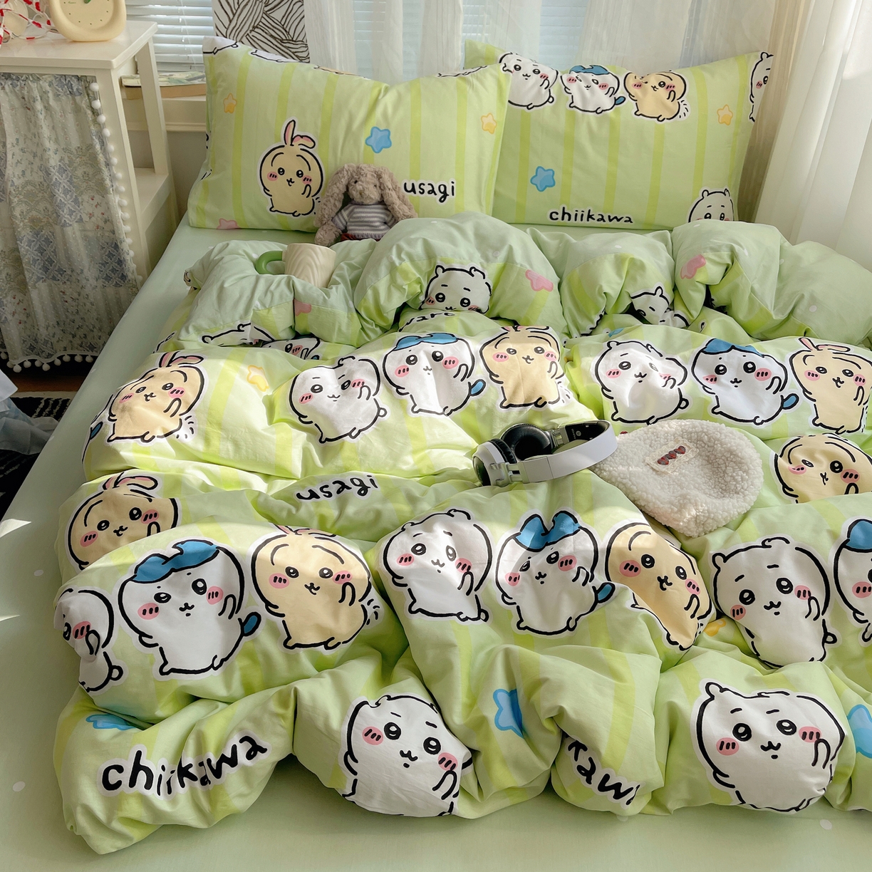 91家纺网 家纺一手货源 找家纺 （总）耀悦家纺 2026新款正版授权吉伊卡哇全棉纯棉四件套单被套枕套