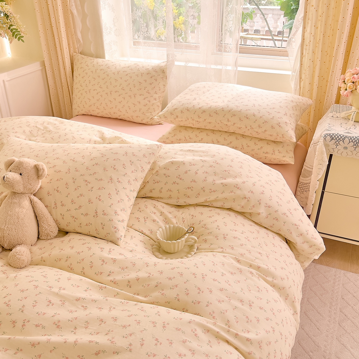 91家纺网 家纺一手货源 找家纺 （总）DoDo 兜兜 2026新款全棉纯棉柔软双层纱套件系列（可定做尺寸）