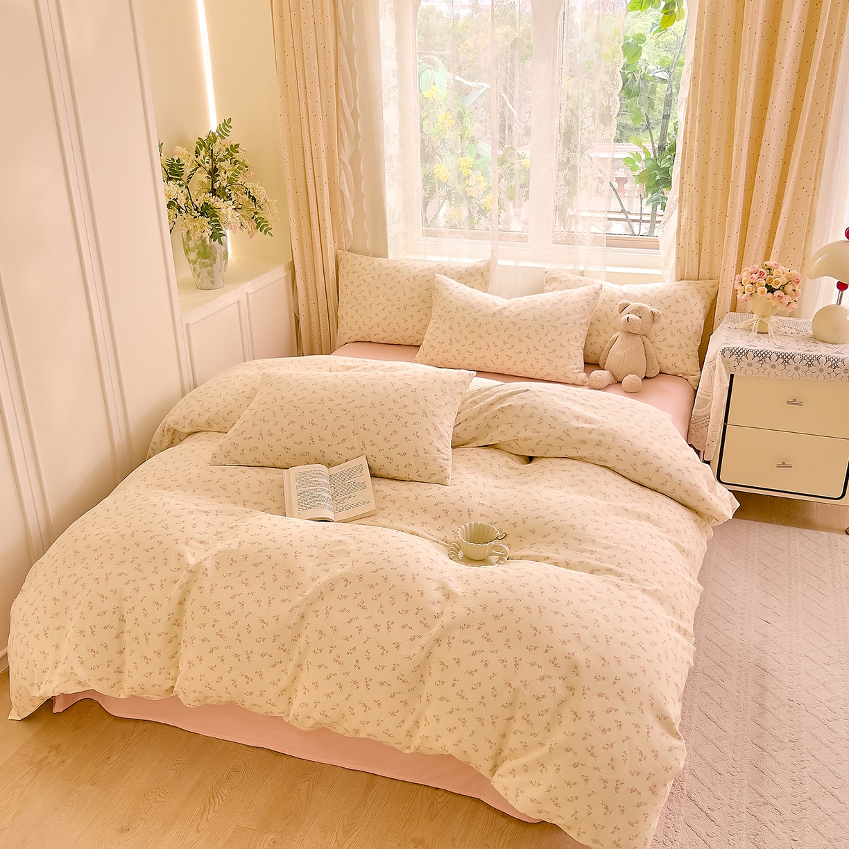 91家纺网 家纺一手货源 找家纺 （总）DoDo 兜兜 2026新款全棉纯棉柔软双层纱套件系列（可定做尺寸）