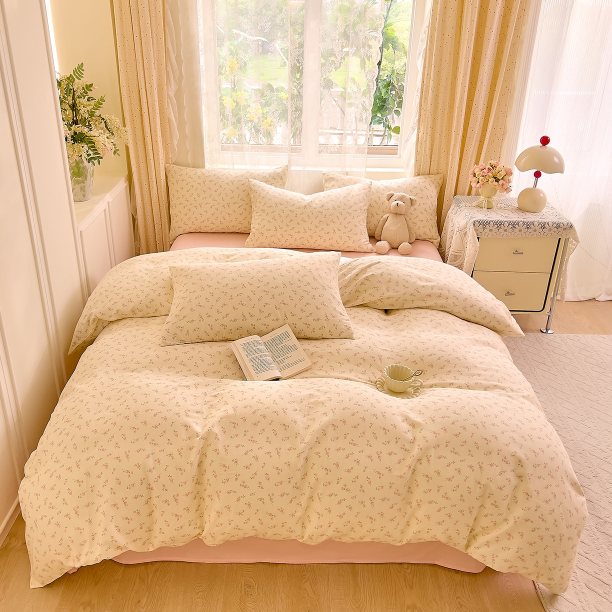 91家纺网 家纺一手货源 找家纺 （总）DoDo 兜兜 2026新款全棉纯棉柔软双层纱套件系列（可定做尺寸）